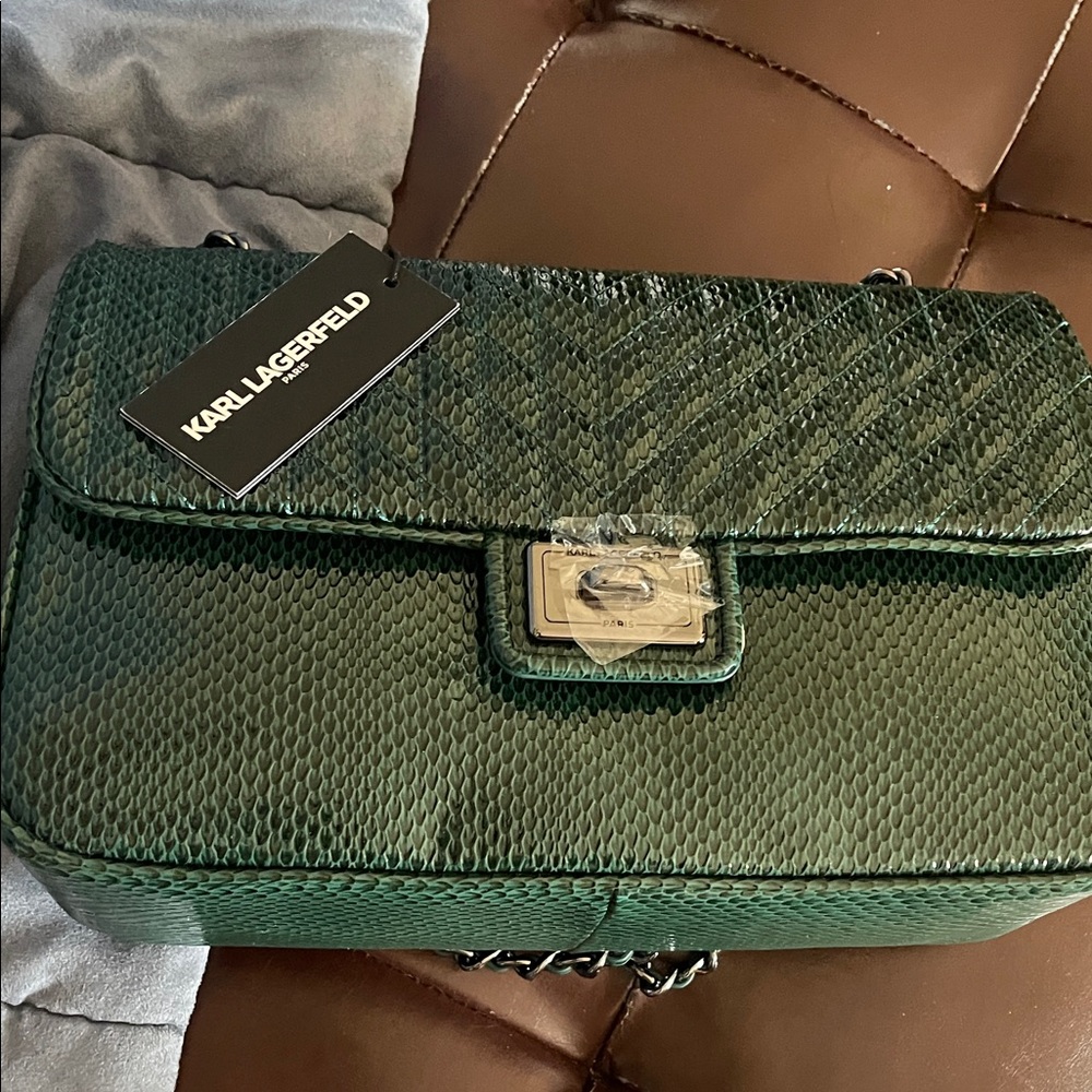 Karl Lagerfeld Green Shoulder Bag - Picture 4 of 7